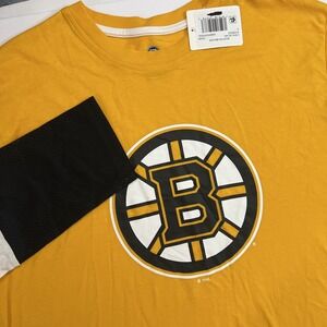 NHL Licensed Boston Bruins Size Large Long Sleeve Shirt - Mesh Bottom/Sleeve End